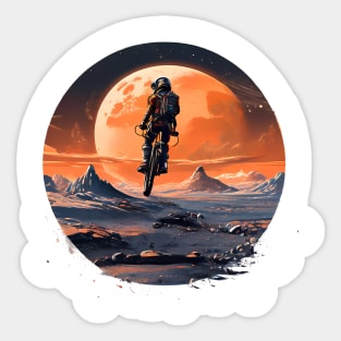 Biker on mars Sticker